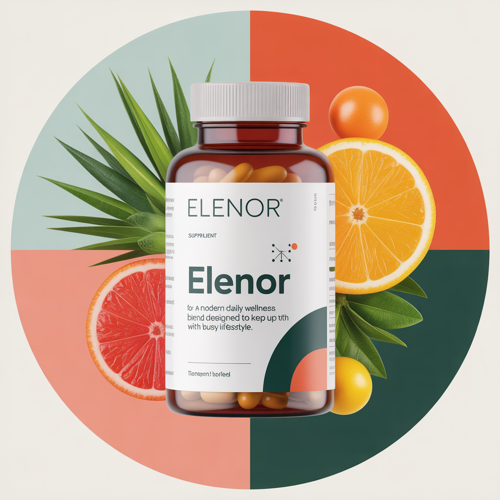 Stylised illustration of an Elenor supplement jar